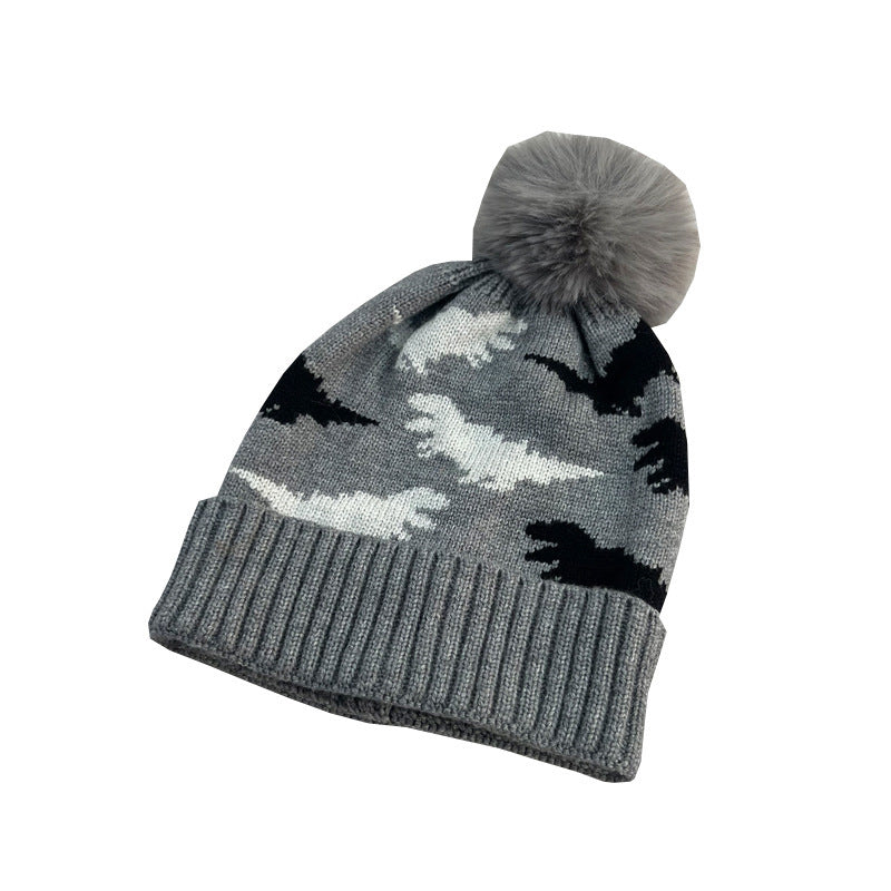 Wholesale Children's Autumn and Winter Cartoon Dinosaur Knitted Wool Hats